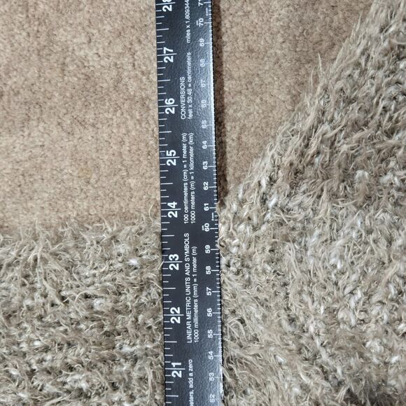 Kensie Beige Long Open Front Cardigan Eyelash Soft Fuzzy Sweater Size L Womens - Picture 9 of 11